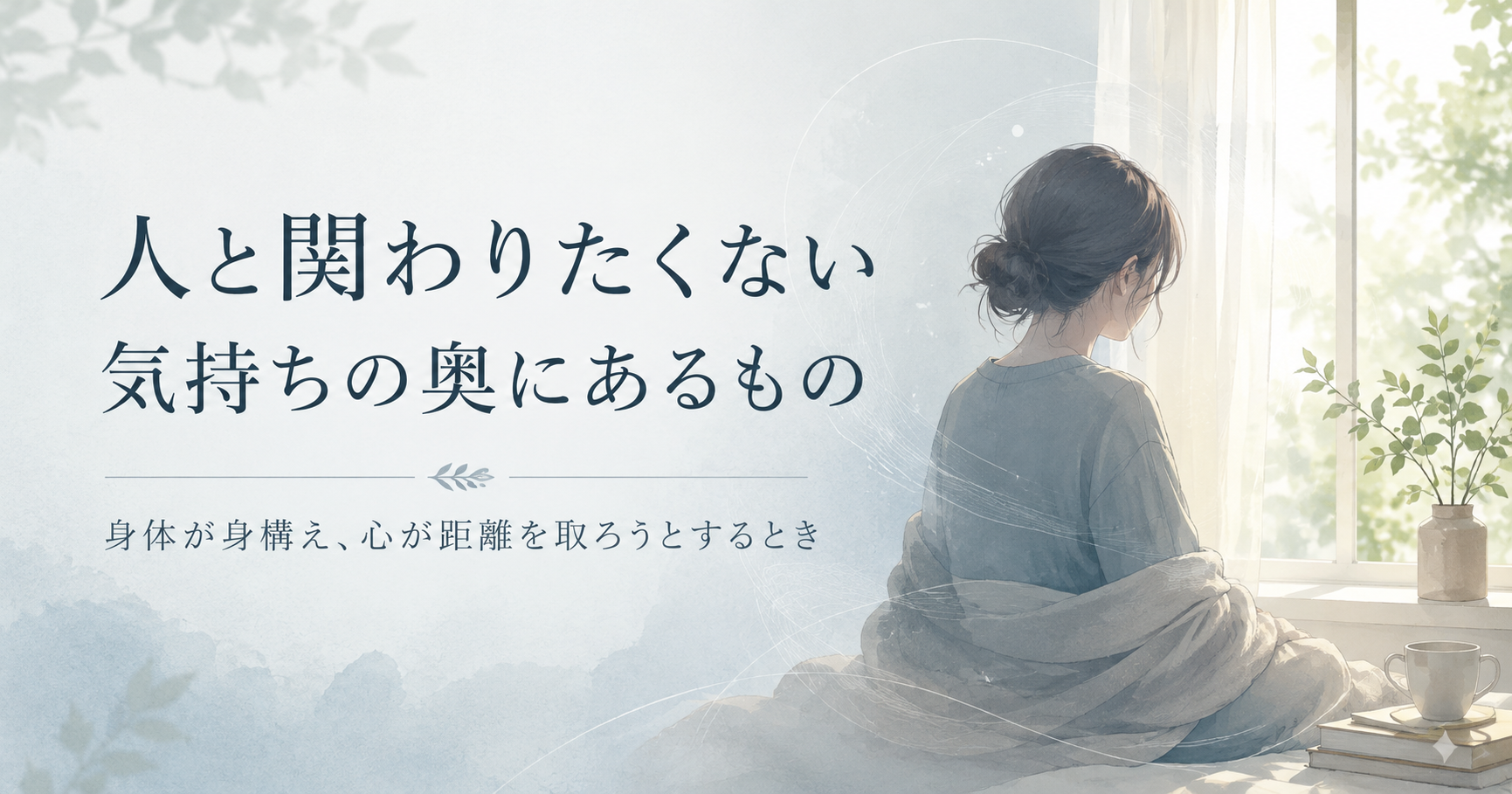 人と関わりたくない気持ちの奥にあるもの 。身体が身構え、心が距離を取ろうとするとき